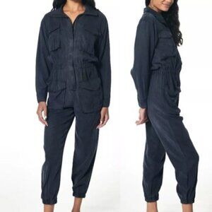 Young Fabulous & Broke Washed Gray Jumpsuit Patch Pockets Long Sleeve Joggers M